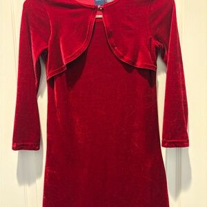 Basic editions red velvet dress